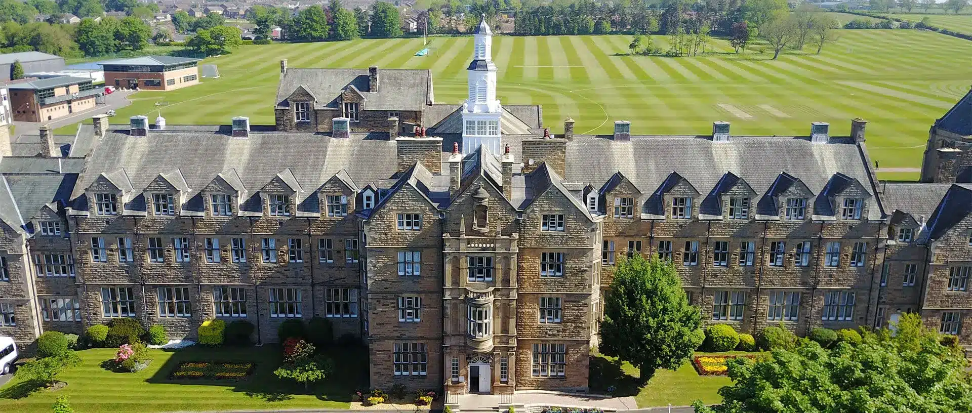 Barnard Castle School with cricket fields in County Durham